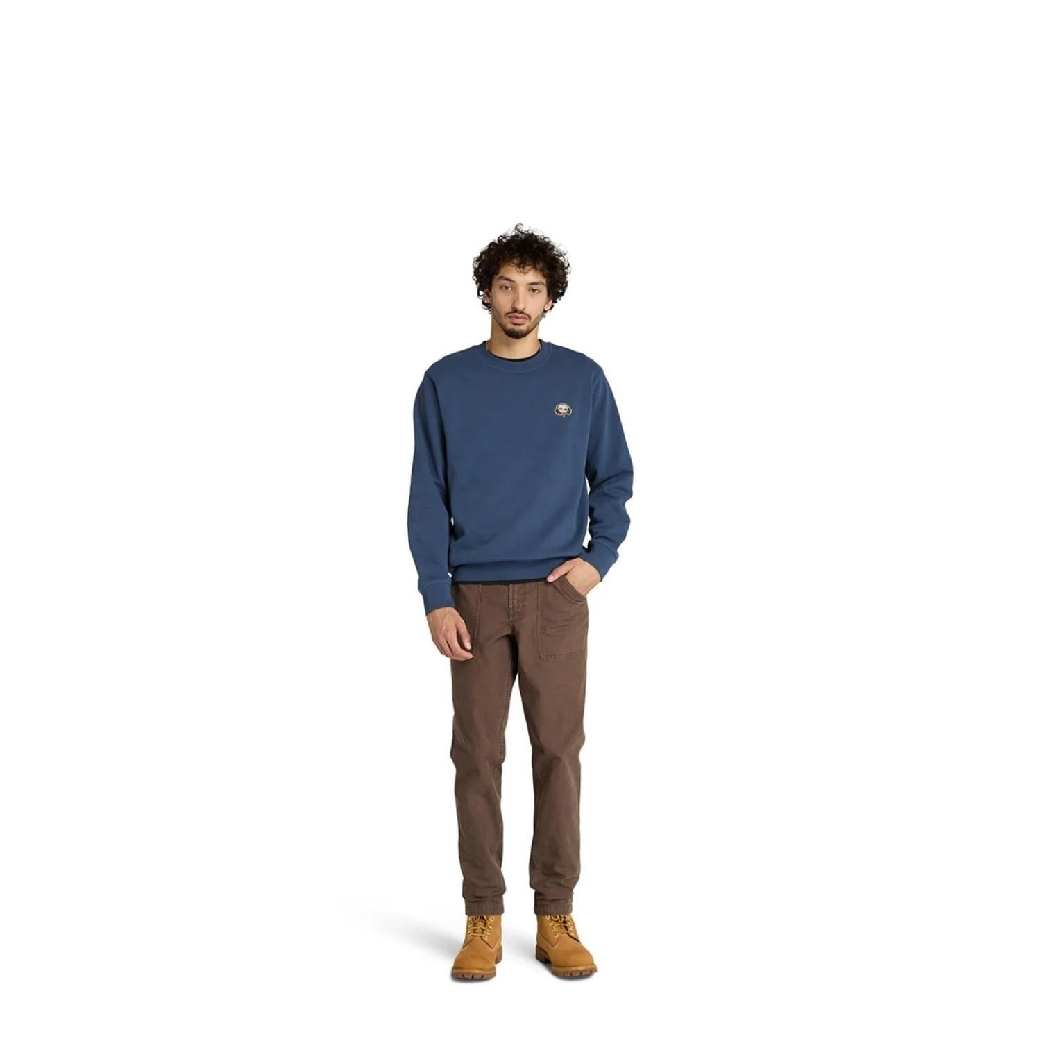 Timberland Tree Logo Patch Crewneck Erkek Sweatshirt - TB0A6HHKEYO1