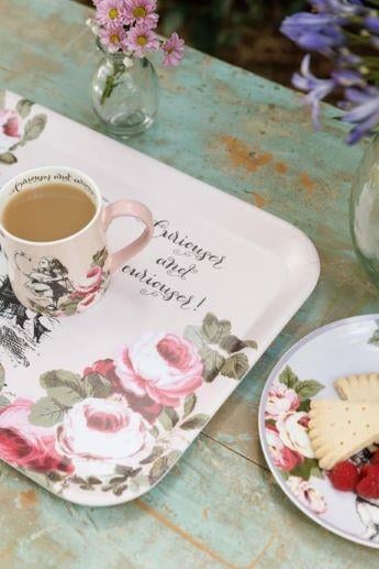 Alice in Wonderland Melamin Servis Tepsisi 43x32cm
