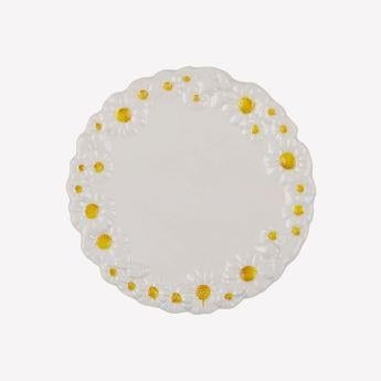 Beyaz Seramik Servis Tabağı 36 Cm Camomilla 