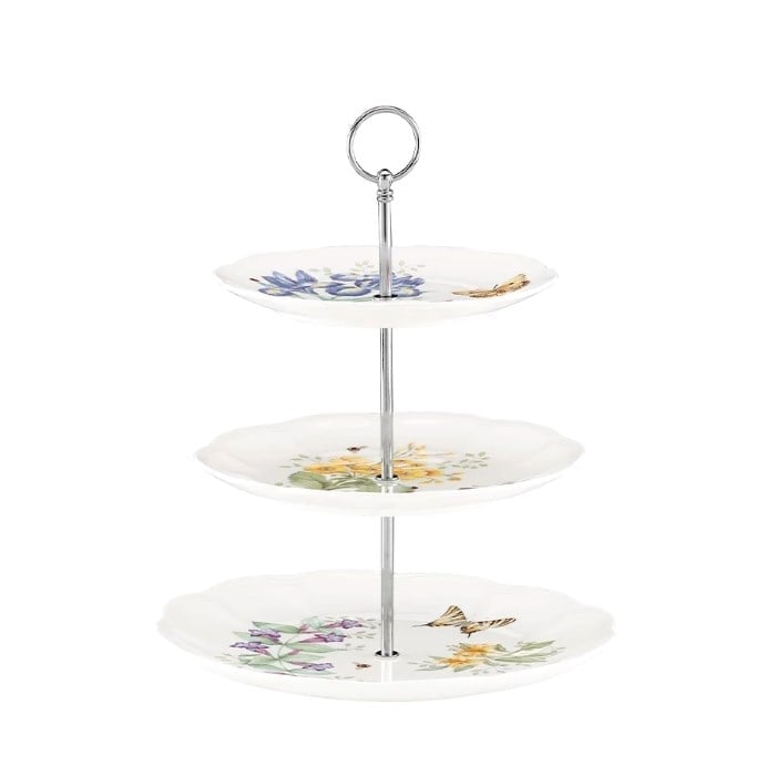 Butterfly Porselen 3 Katlı Servis Tabağı 34 cm
