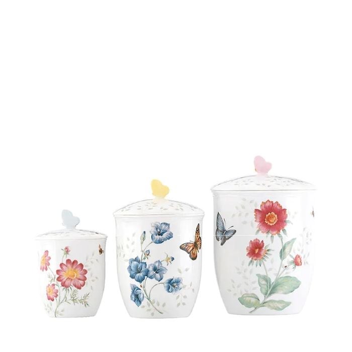 Butterfly Porselen Kavanoz 3'lü Set
