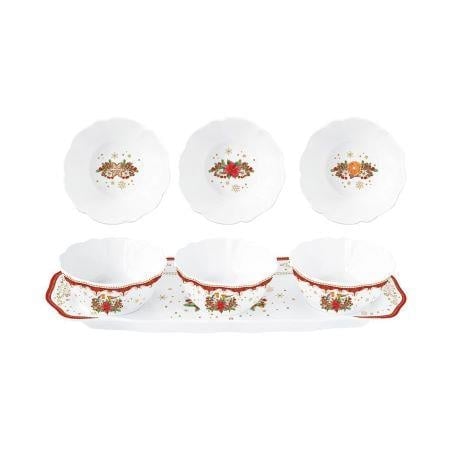 Christmas Melody Porselen 4 Prç. Meze Seti 37,0x14,0cm.