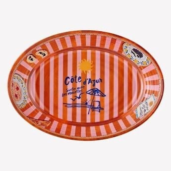 Cote D Azur  Turuncu Melamin Servis Kasesi 33 Cm