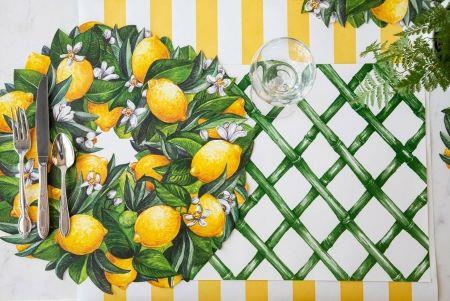 Die Cut Lemon Wreath Placemat - 12 sheets