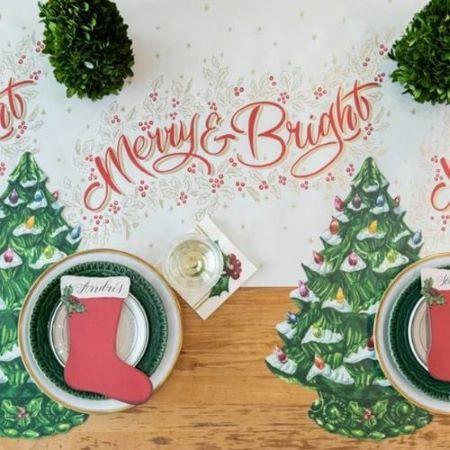 Die Cut Vintage Christmas Tree Placemat - 12 Sheets