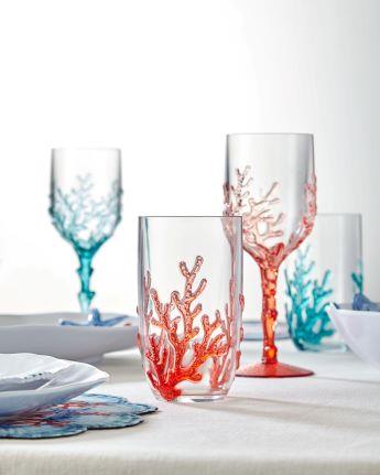 Kırmızı Akrilik Su Bardağı 600 Ml Bambu 