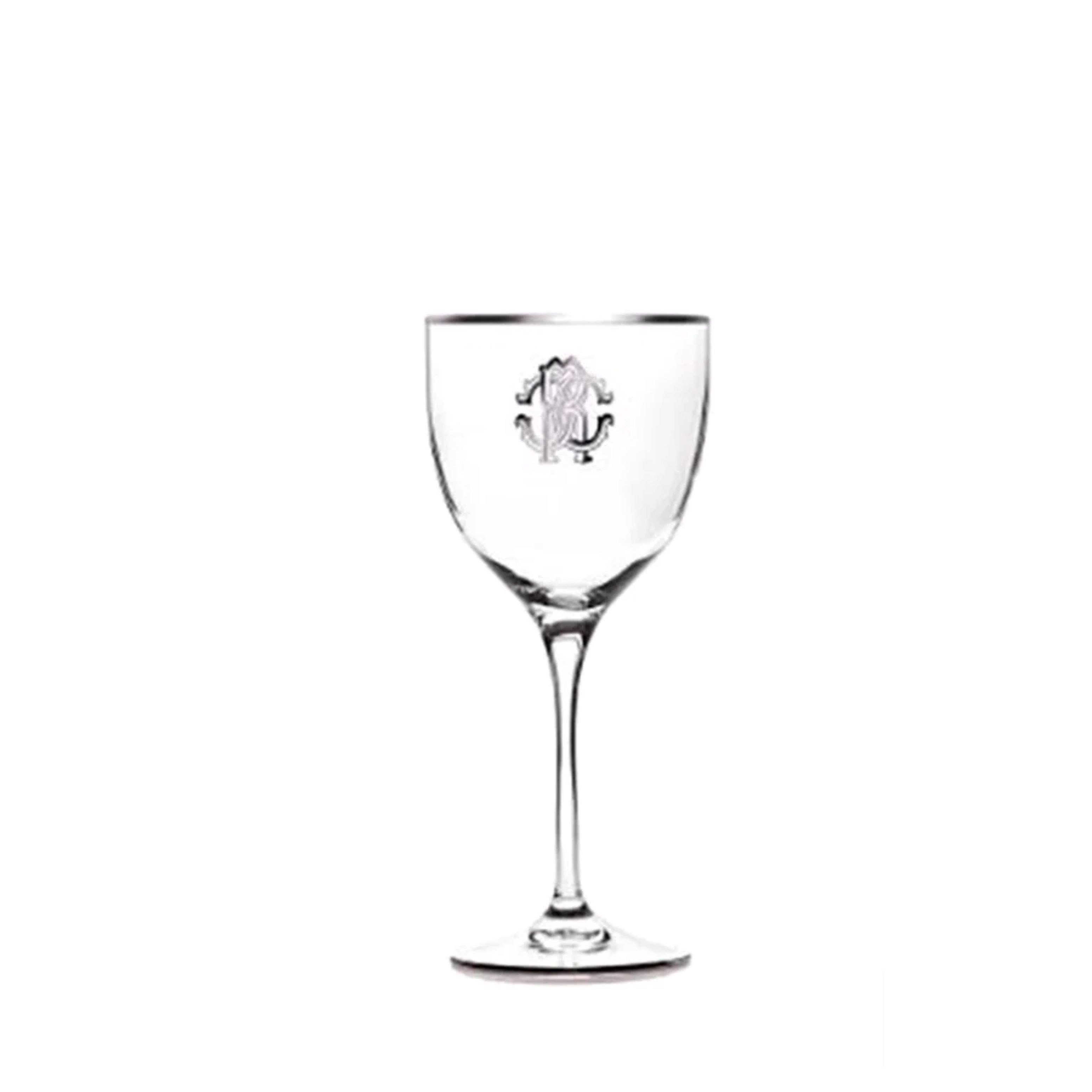 Monogram Platin Dekorlu Kristal Su Kadehi