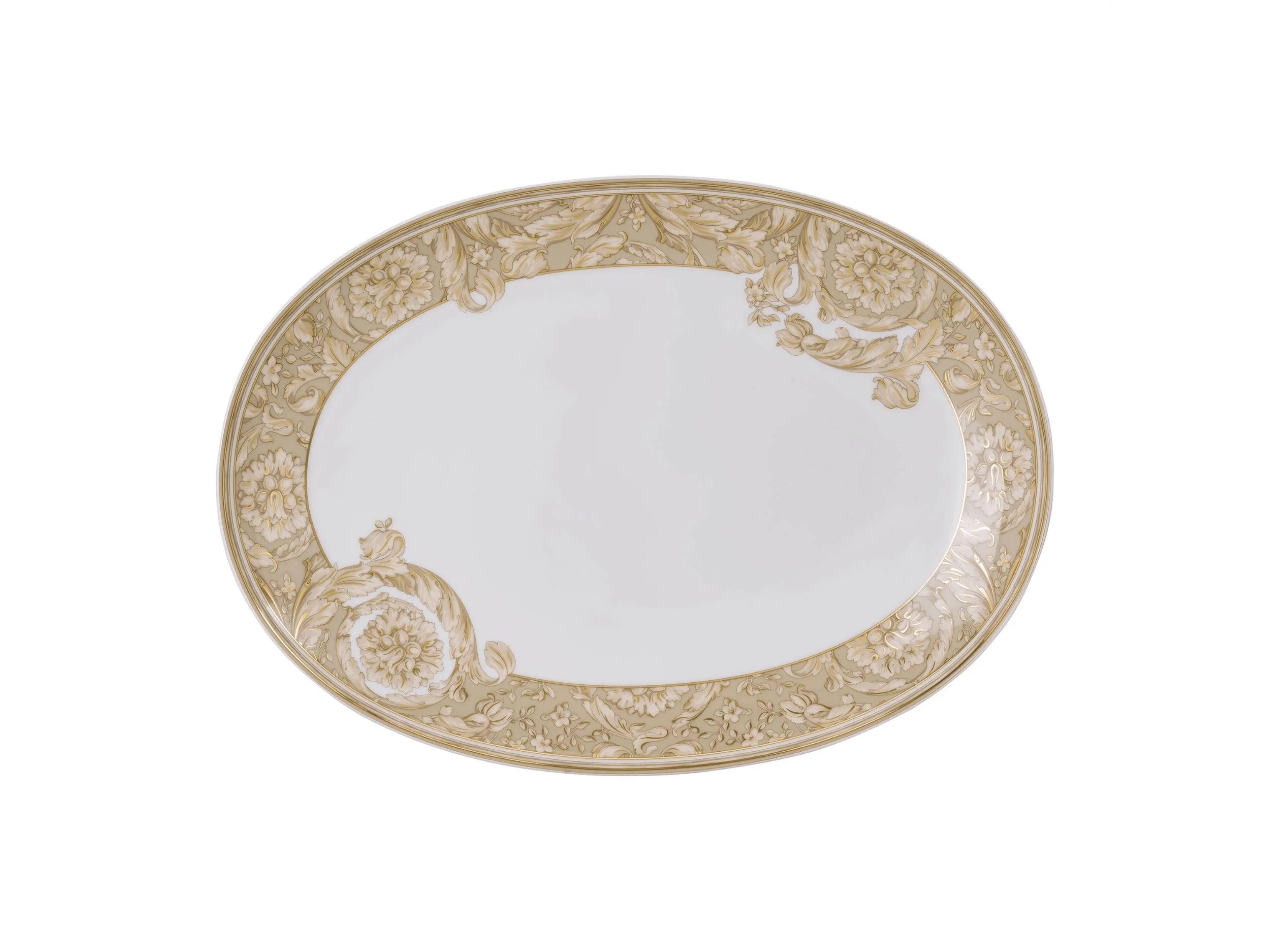 Oval Servis 33 Cm Barocco Beige