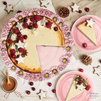 Pembe Seramik Servis Tabağı 36 Cm Camomilla