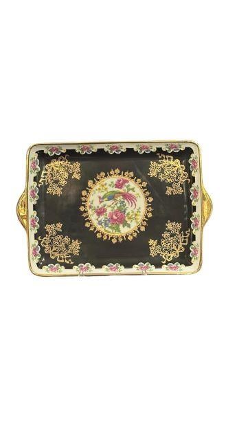 PORSELEN MİNİ TEPSİ SİYAH