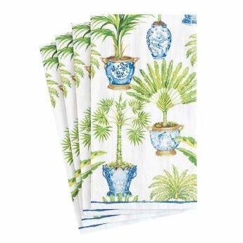 Potted Palms Paper Guest Towel Napkins in White 15 Per Package