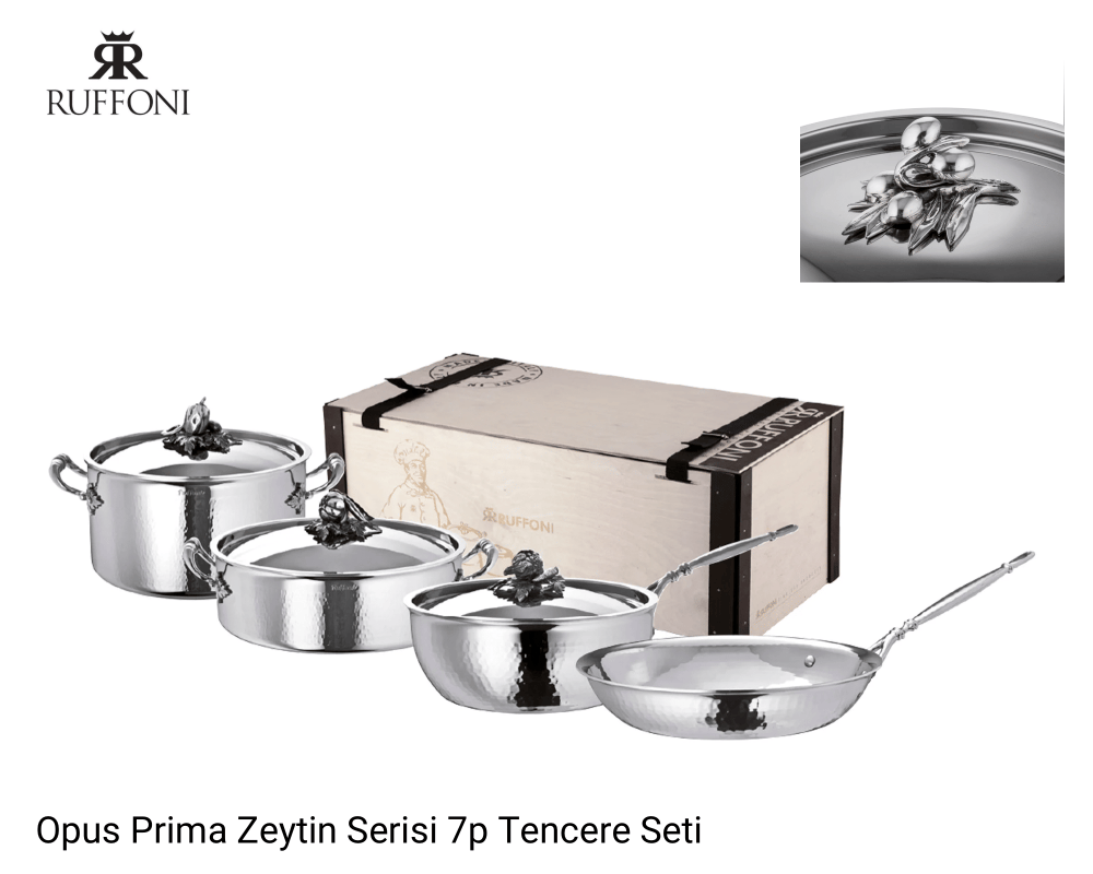 RUFFONI ITALY OPUS PRIMA ZEYTİN SERİSİ 7 PARÇA TENCERE SETİ
