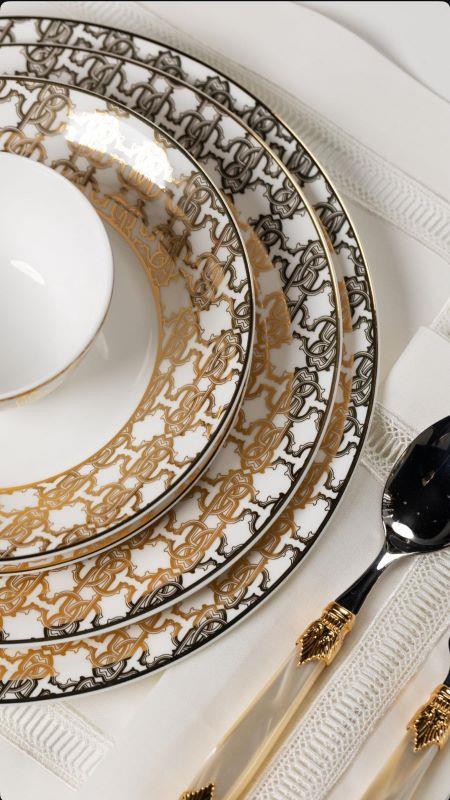 Silk Gold Porselen Oval Servis Tabağı 36 cm