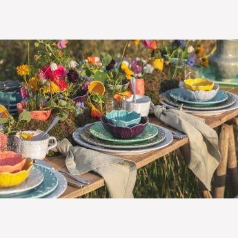 Turuncu Seramik Servis Kasesi 17 Cm Flora 