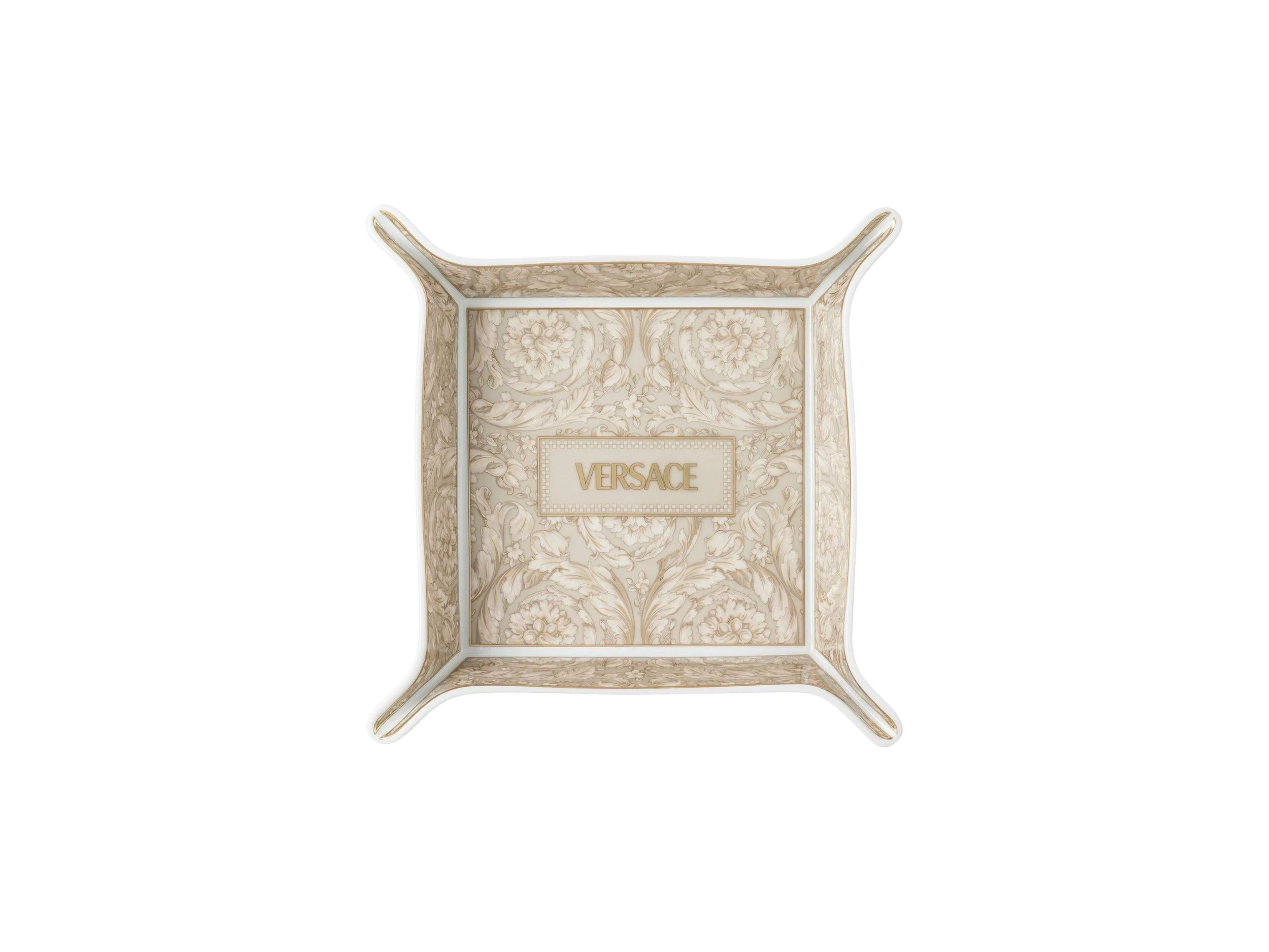 Vide Poche Barocco Beige 18x18 Cm