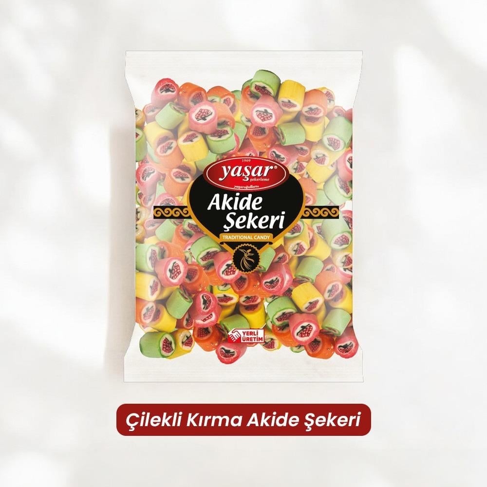 Çilekli Kırma Akide Şekeri