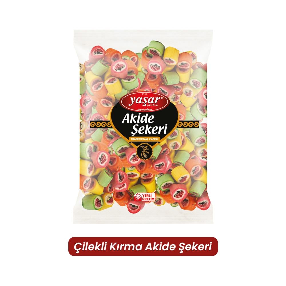 Çilekli Kırma Akide Şekeri