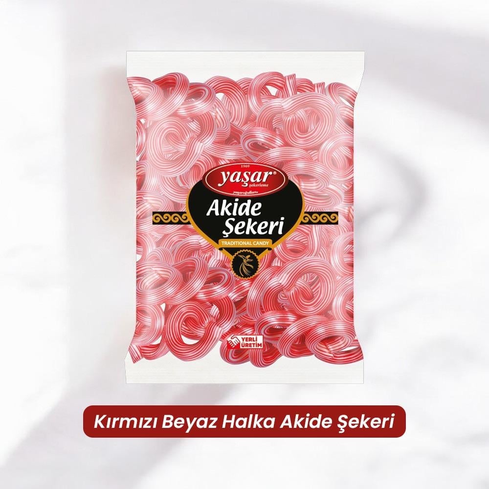 Kırmızı Beyaz Halka Akide Şekeri