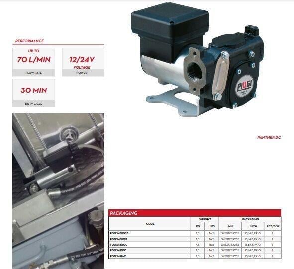 Panther DC24/12V Mazot Transfer Pompası
