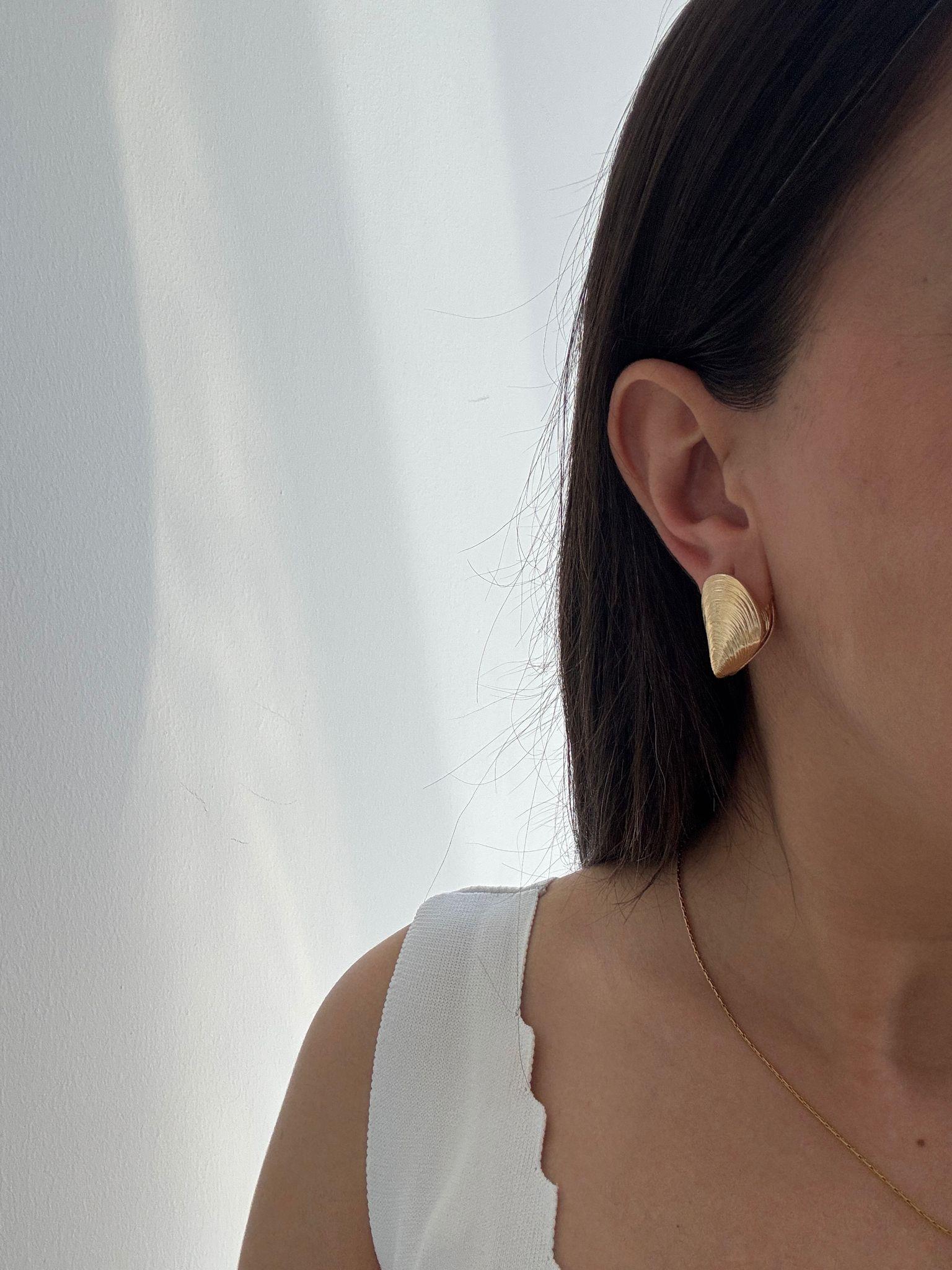 Çelik Deniz Kabuğu Küpe