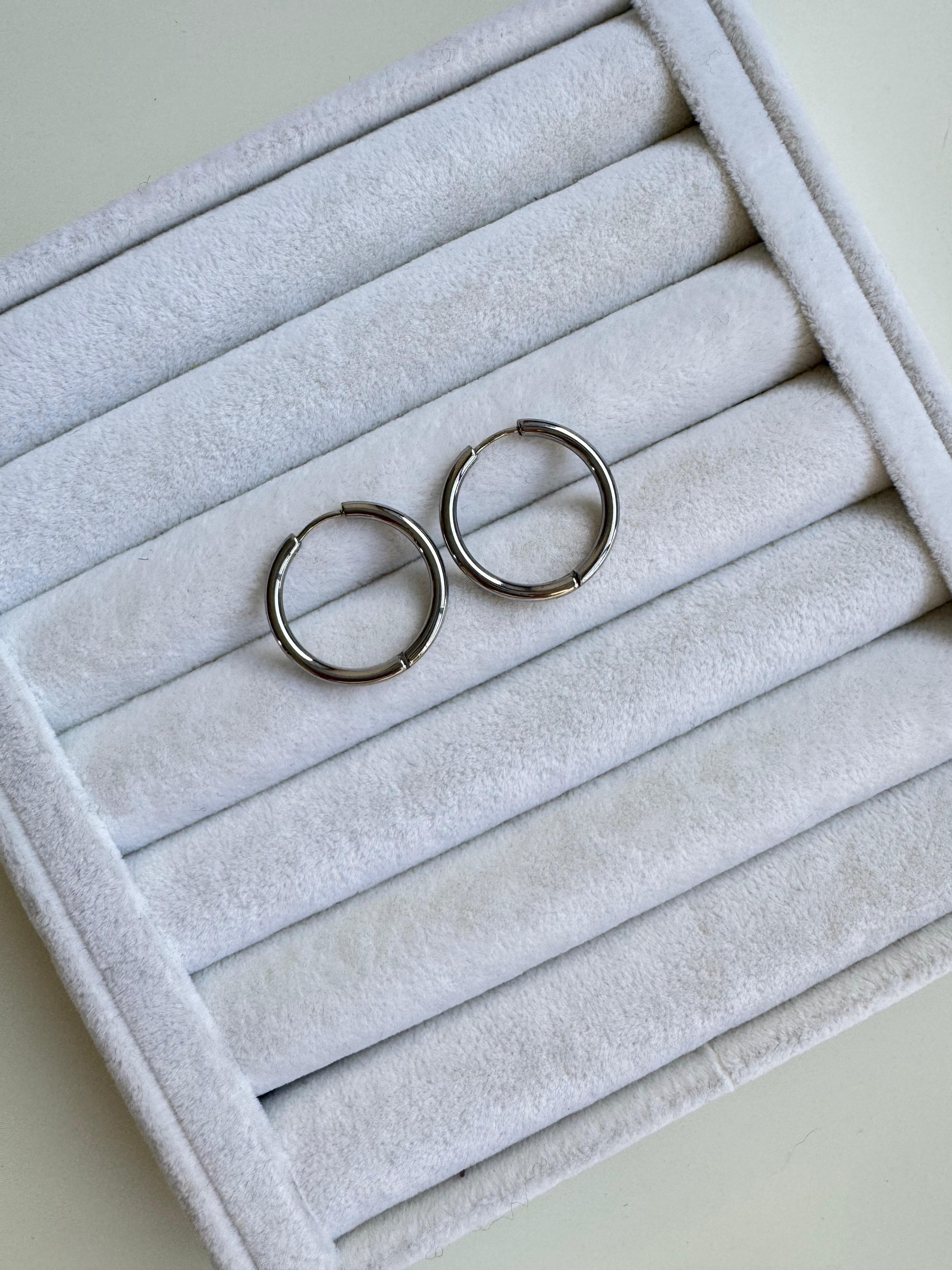 Çelik Halka Küpe (Silver)