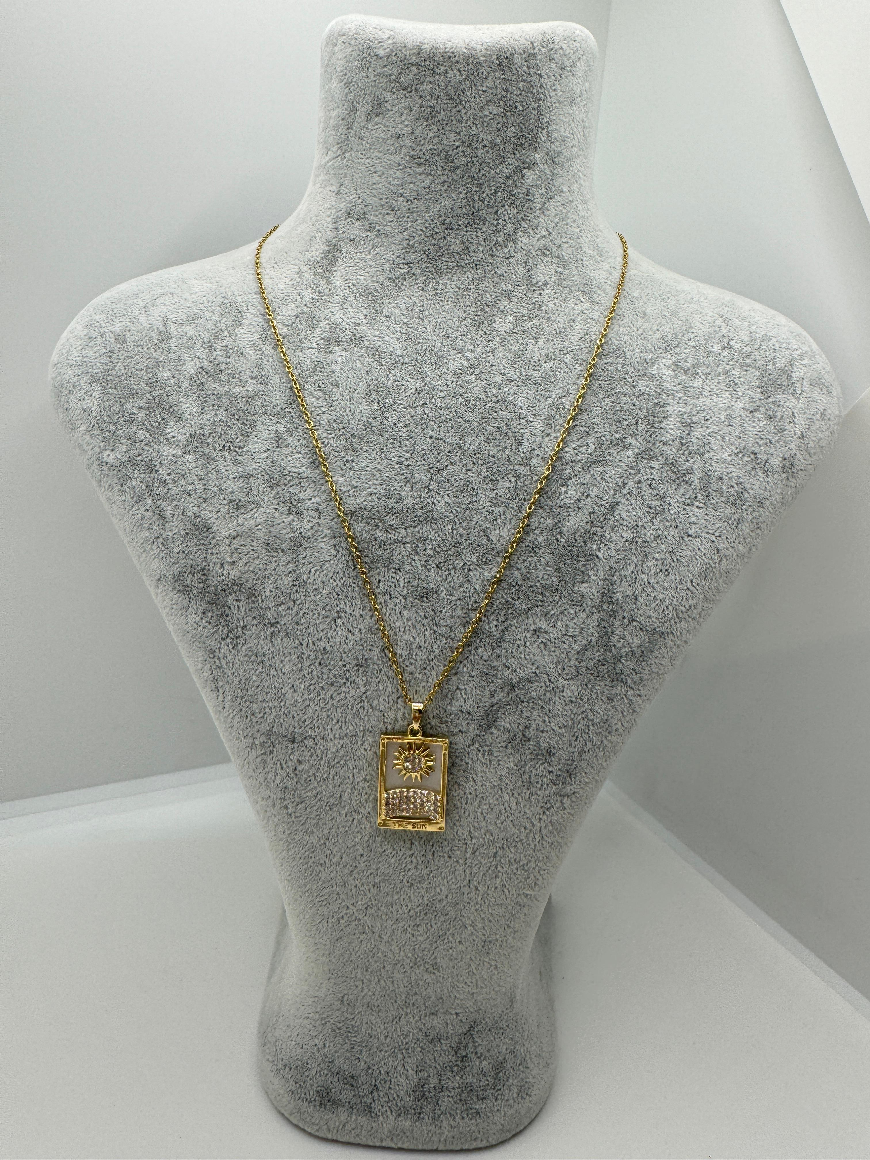 Çelik Sedefli The Sun Kolye