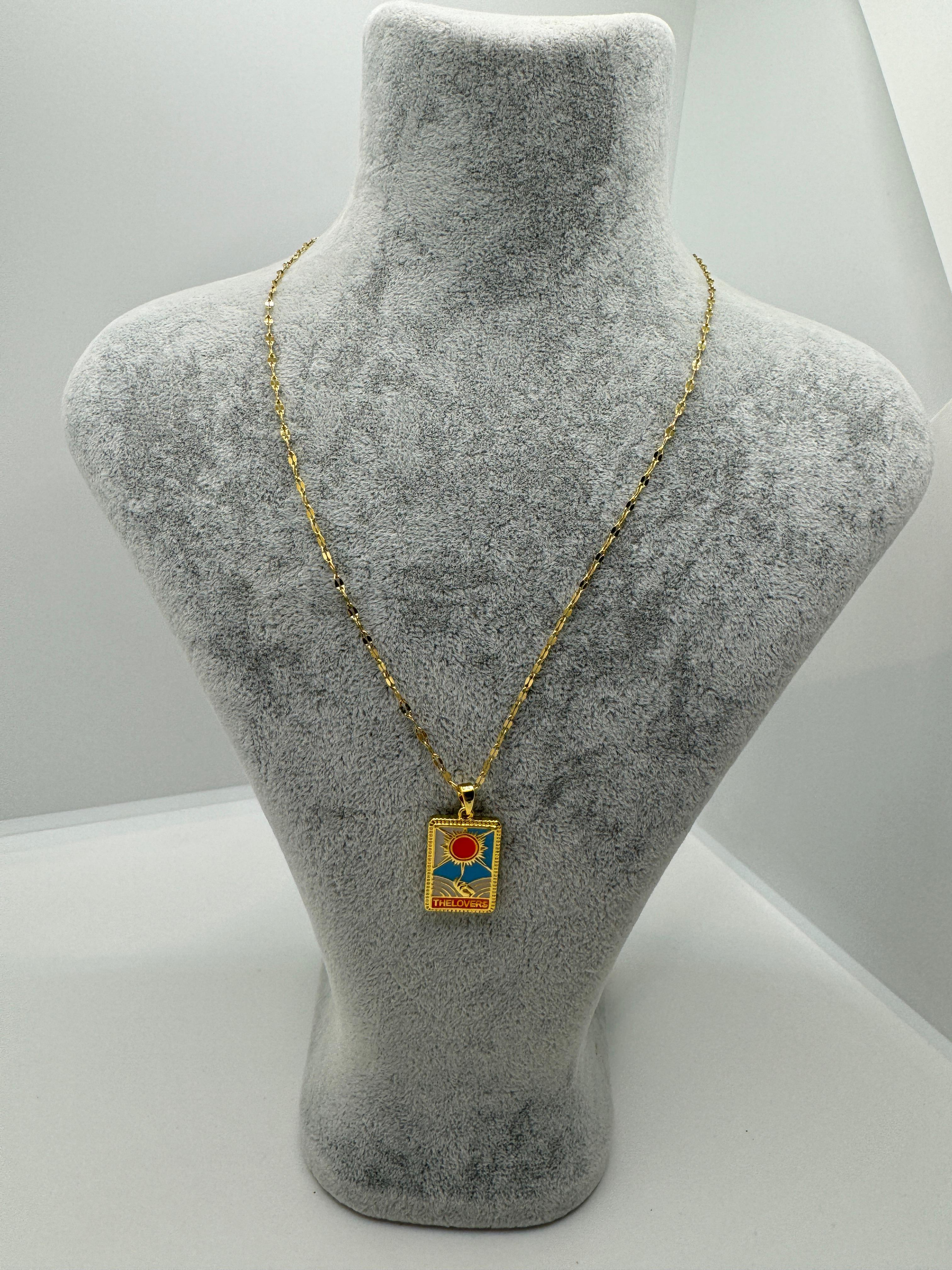 Çelik The Lovers Kolye