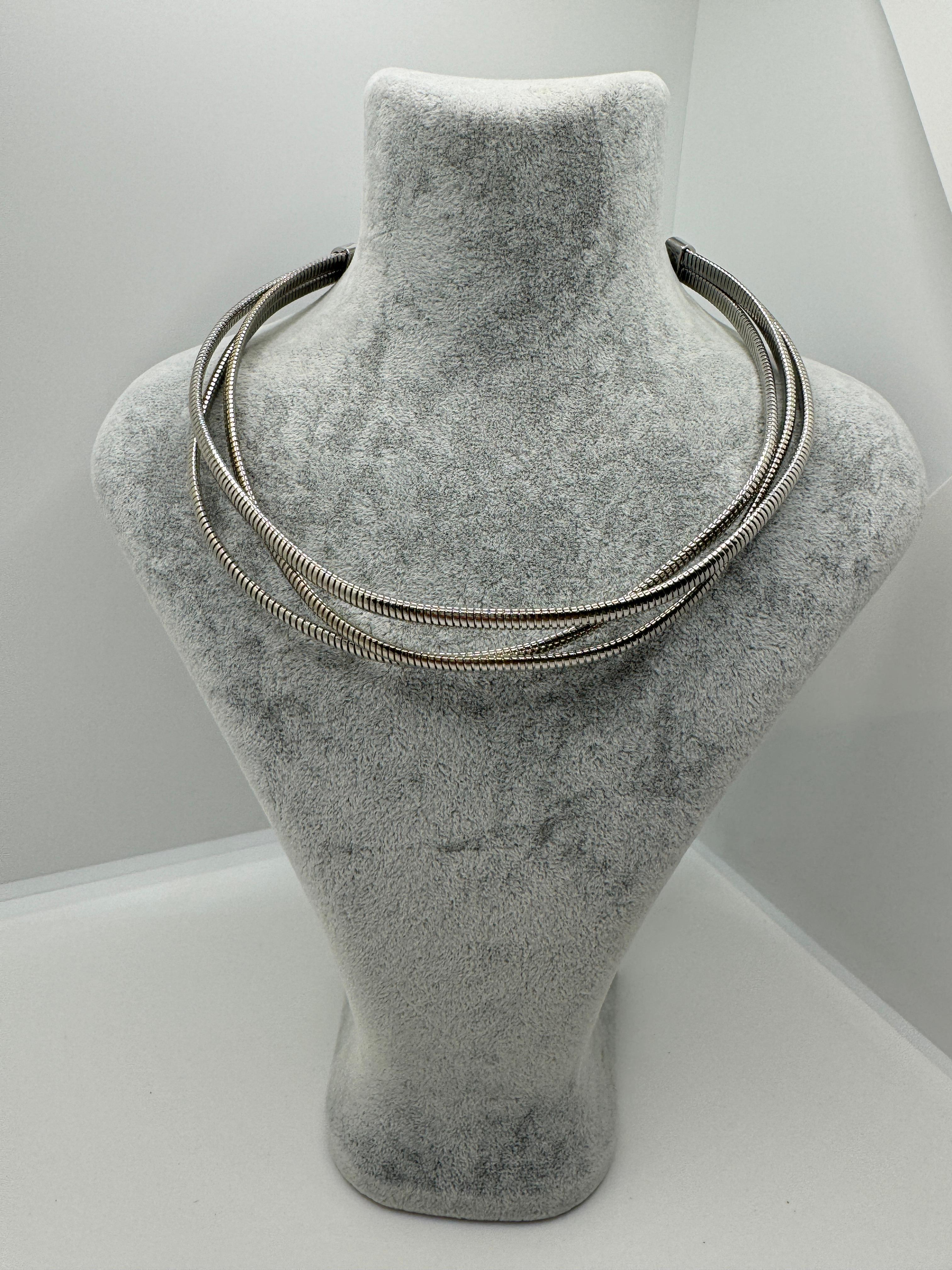 Çelik Üçlü Choker Kolye (silver)