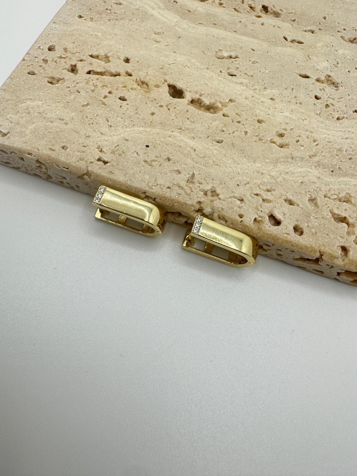 Özel Seri 14k Oval Taşlı Küpe