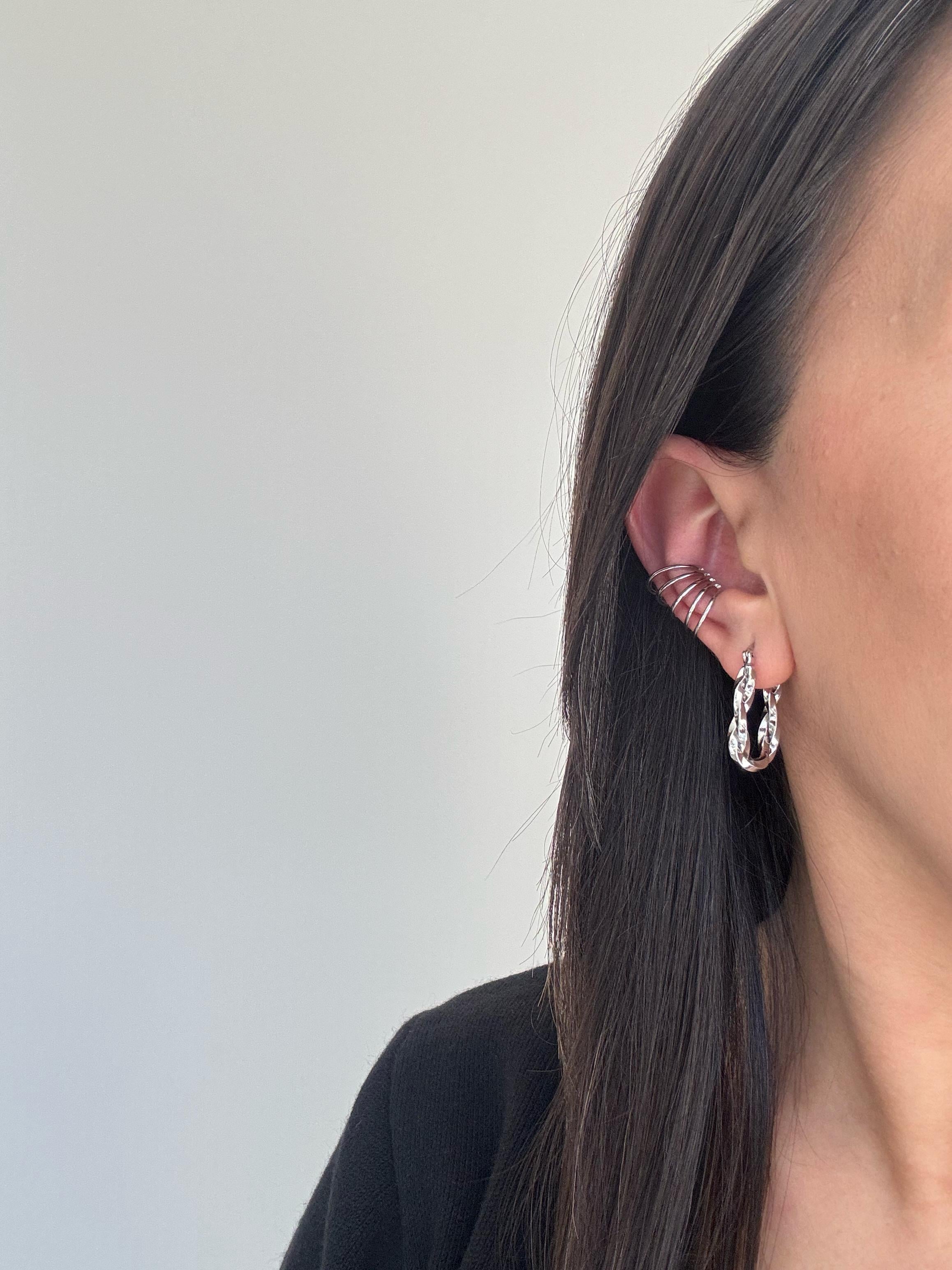 Özel Seri Silver Oval Burgu Küpe