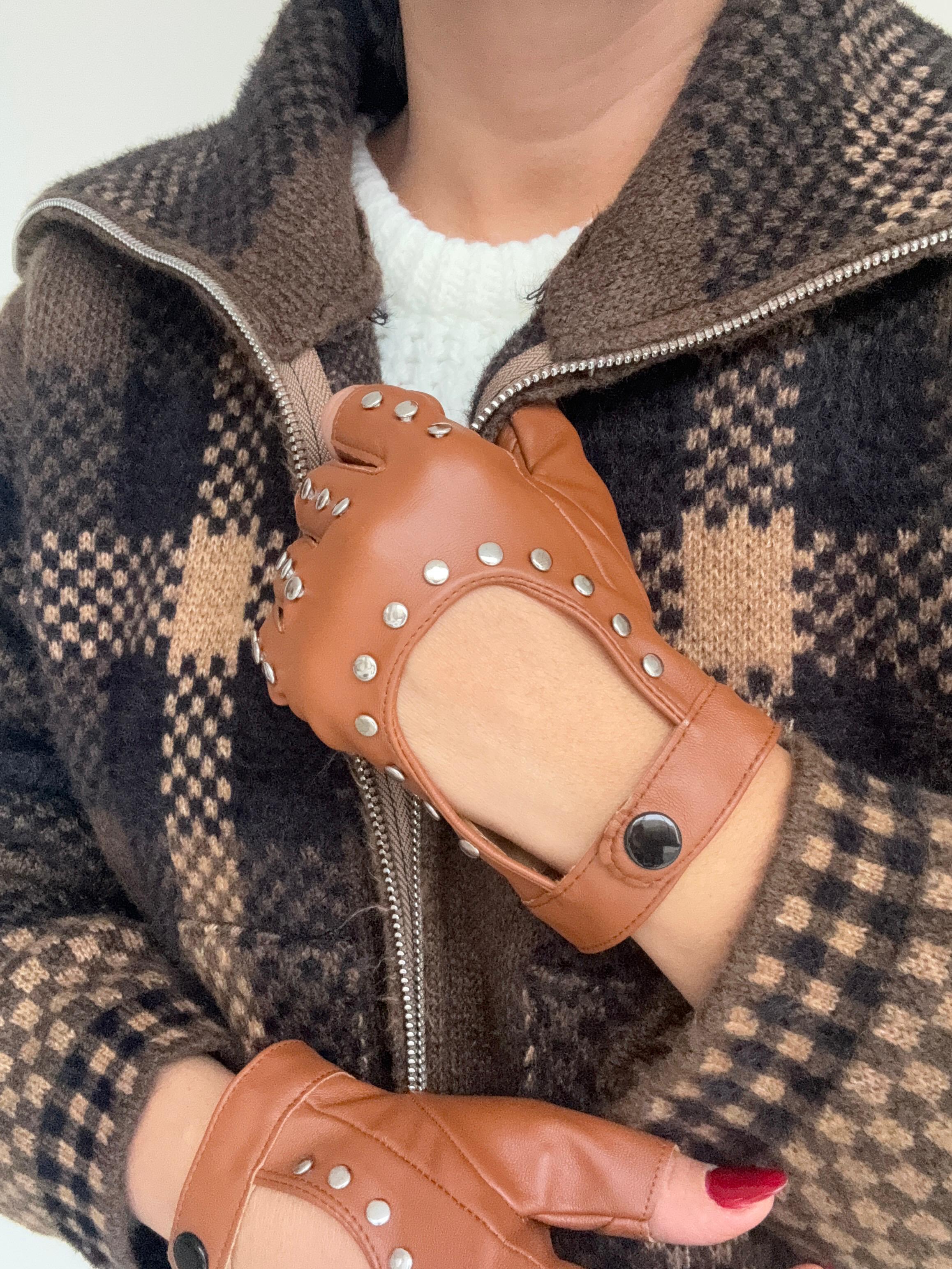 Taba Renk Deri Eldiven