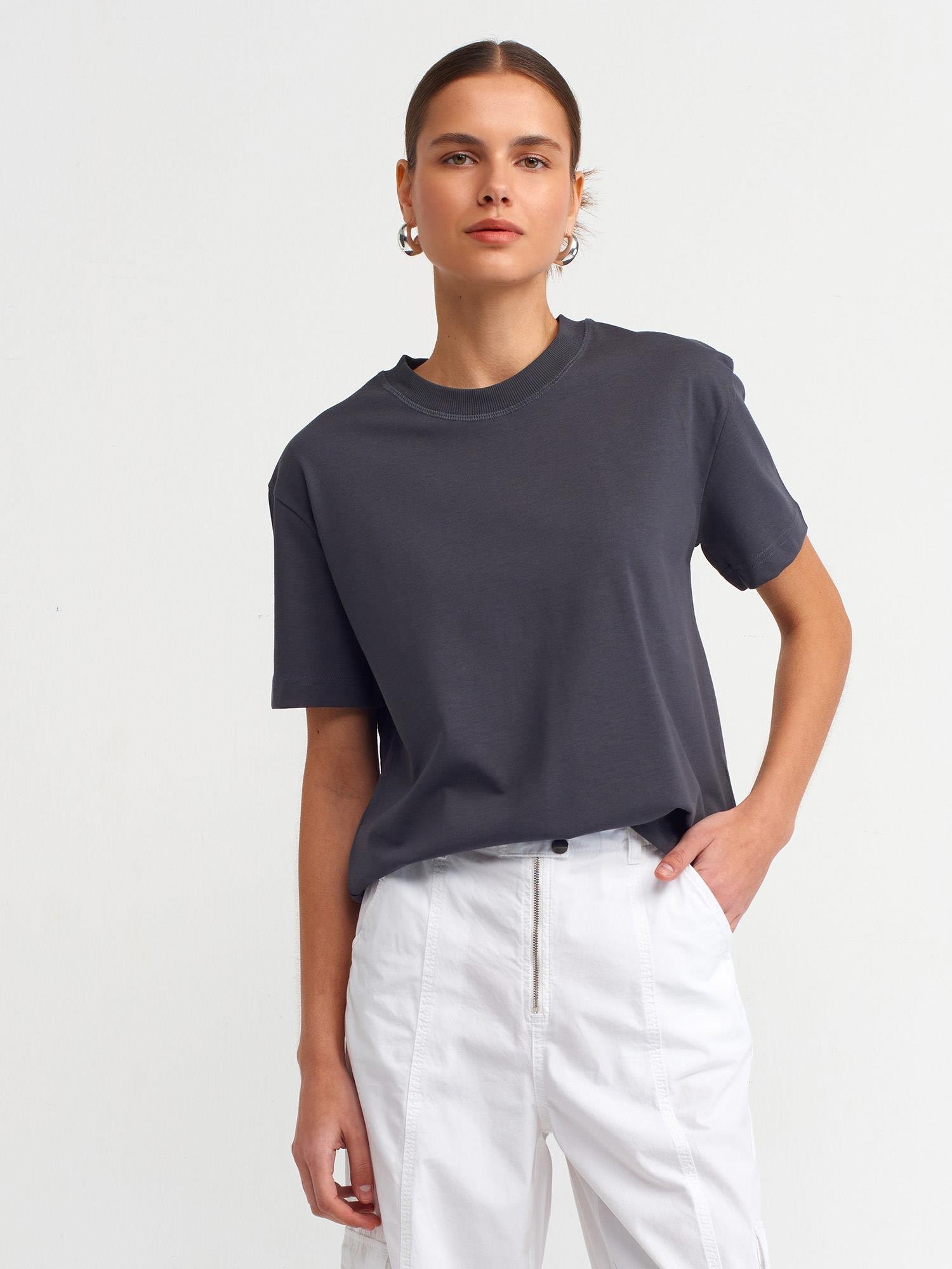 SIFIR YAKA TSHIRT ANTRASİT
