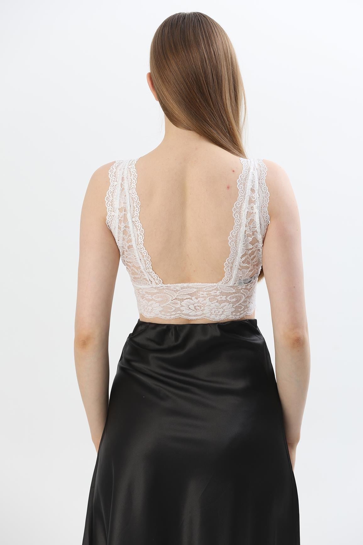 Dantel Bralet Büstiyer Beyaz