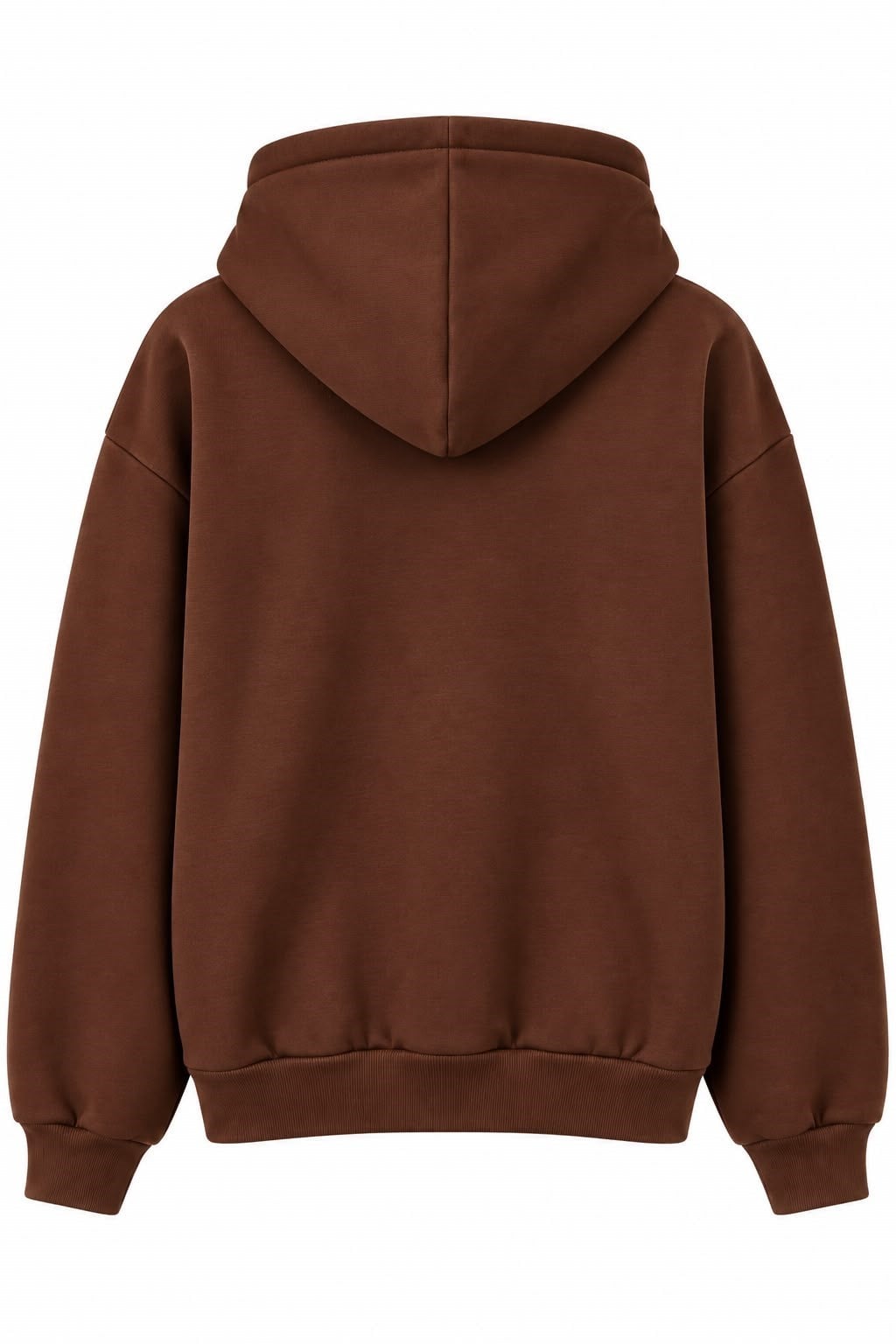 Kadın Baskılı Oversize Kapüşonlu Cep Detay Sweatshirt Kahverengi