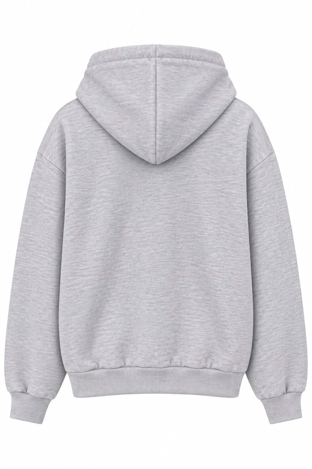 Kadın Baskılı Oversize Kapüşonlu Cep Detay Sweatshirt Gri