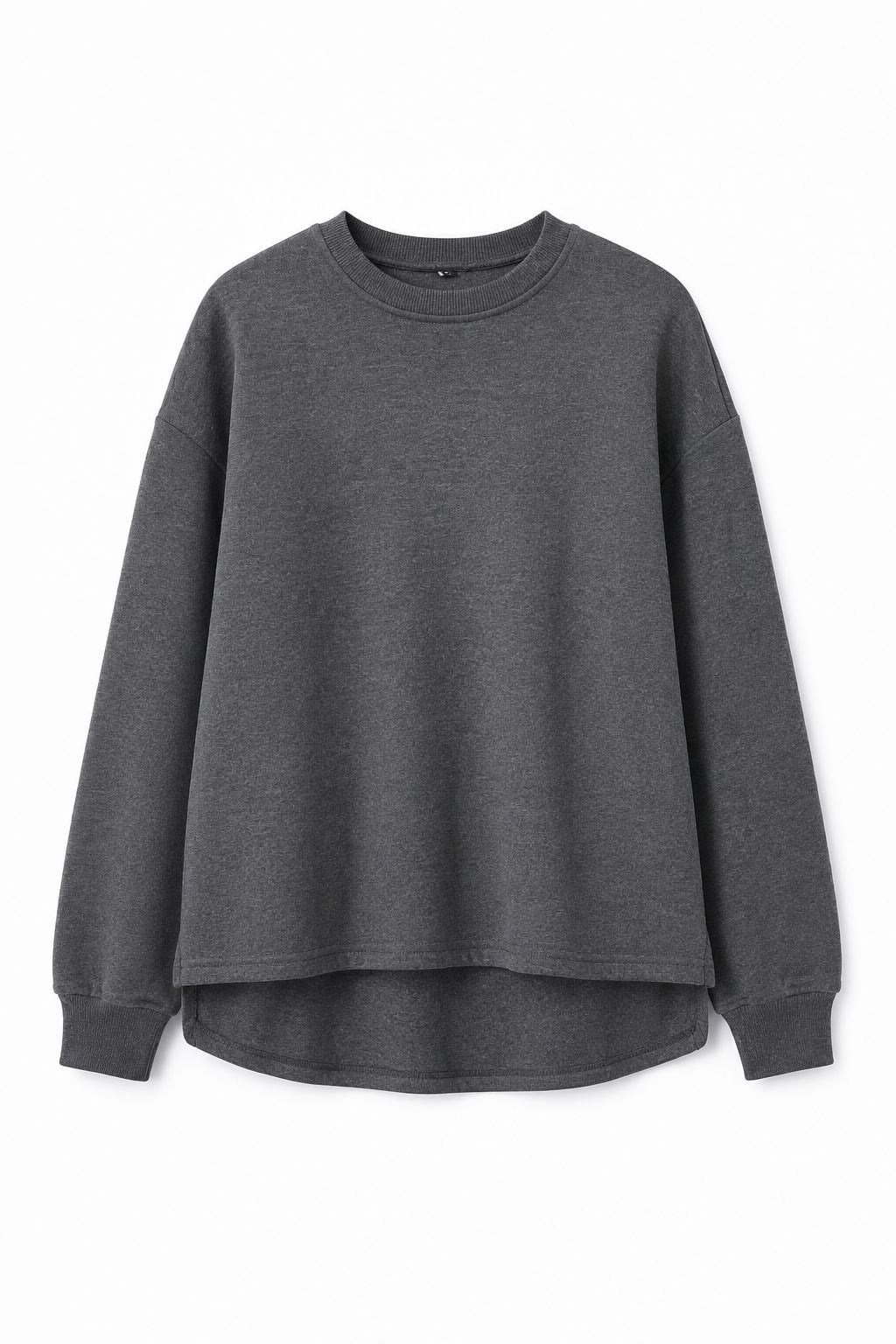Kadın Bisiklet Yaka Yırtmaç Detaylı Sweatshirt