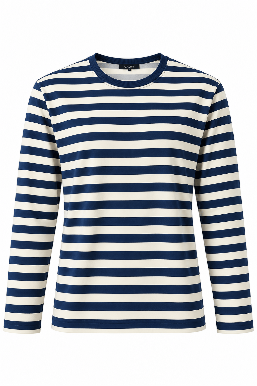 Kadın Çizgi Desenli Sweatshirt Lacivert