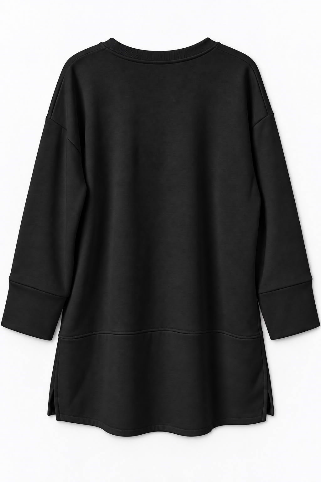 Kadın Oversize Manşet Detaylı Tunik Siyah