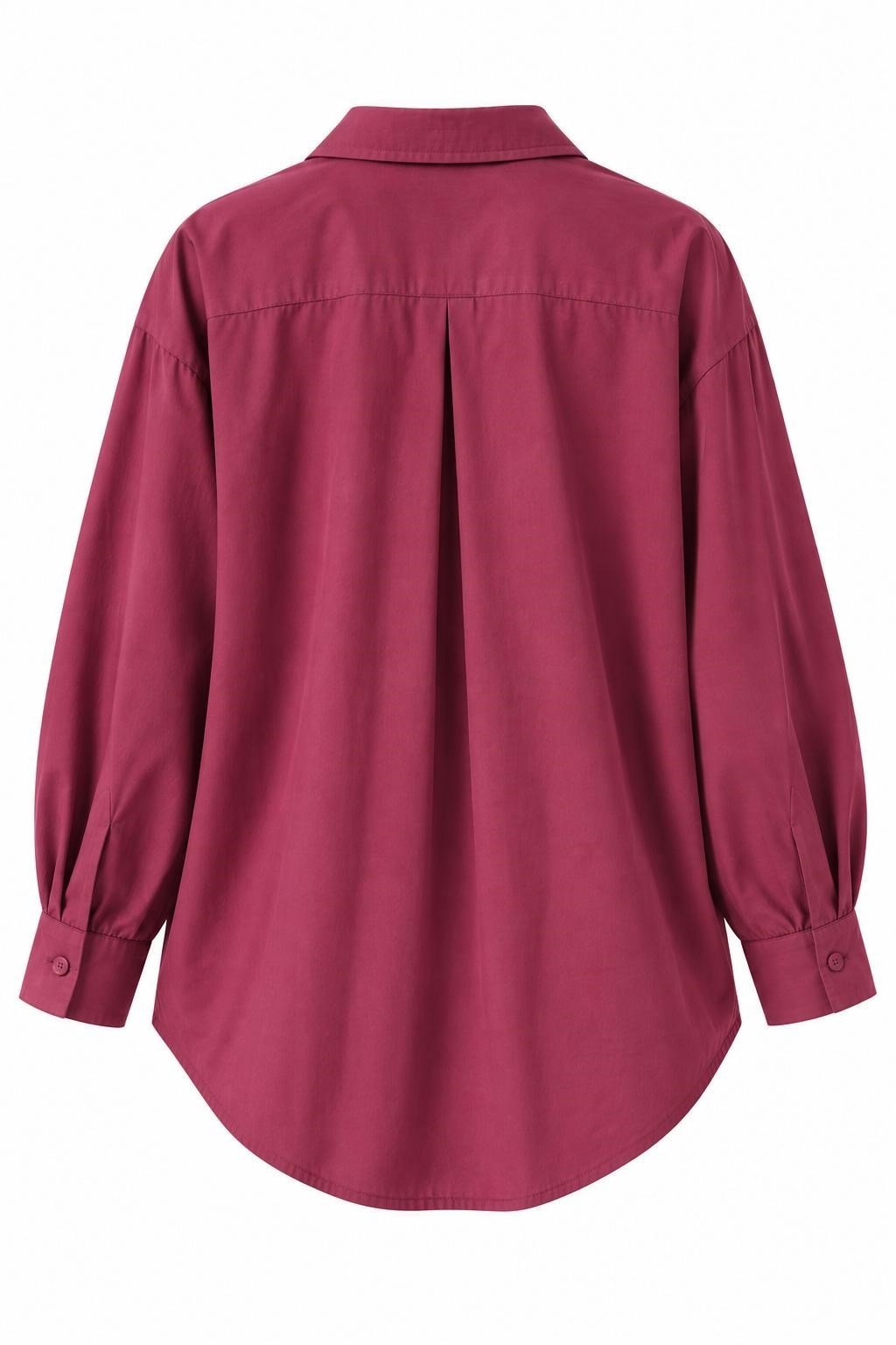Oversize Basic Gömlek Bordo