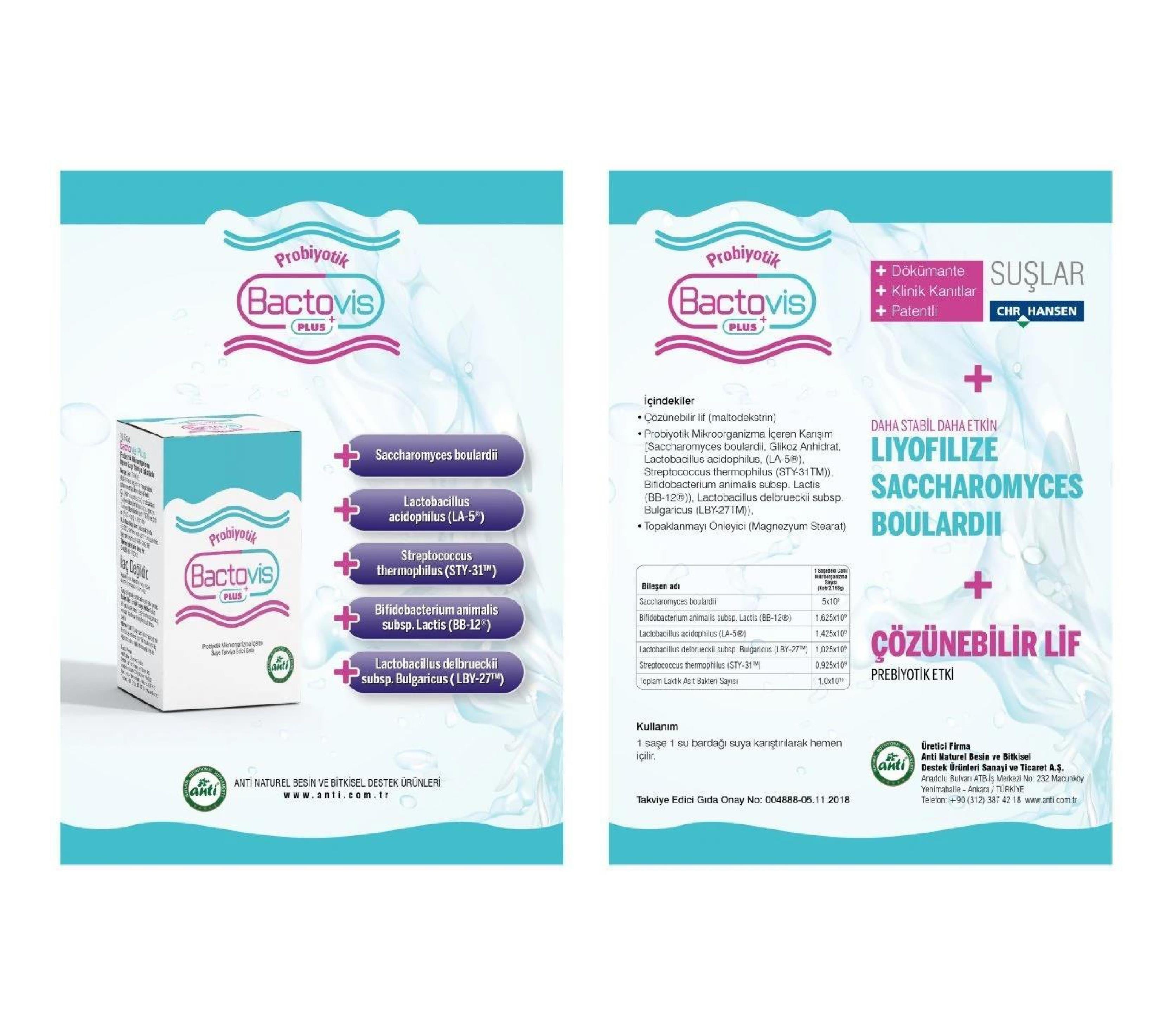 Bactovis Plus Probiyotik, Prebiyotik, S.Boulardii