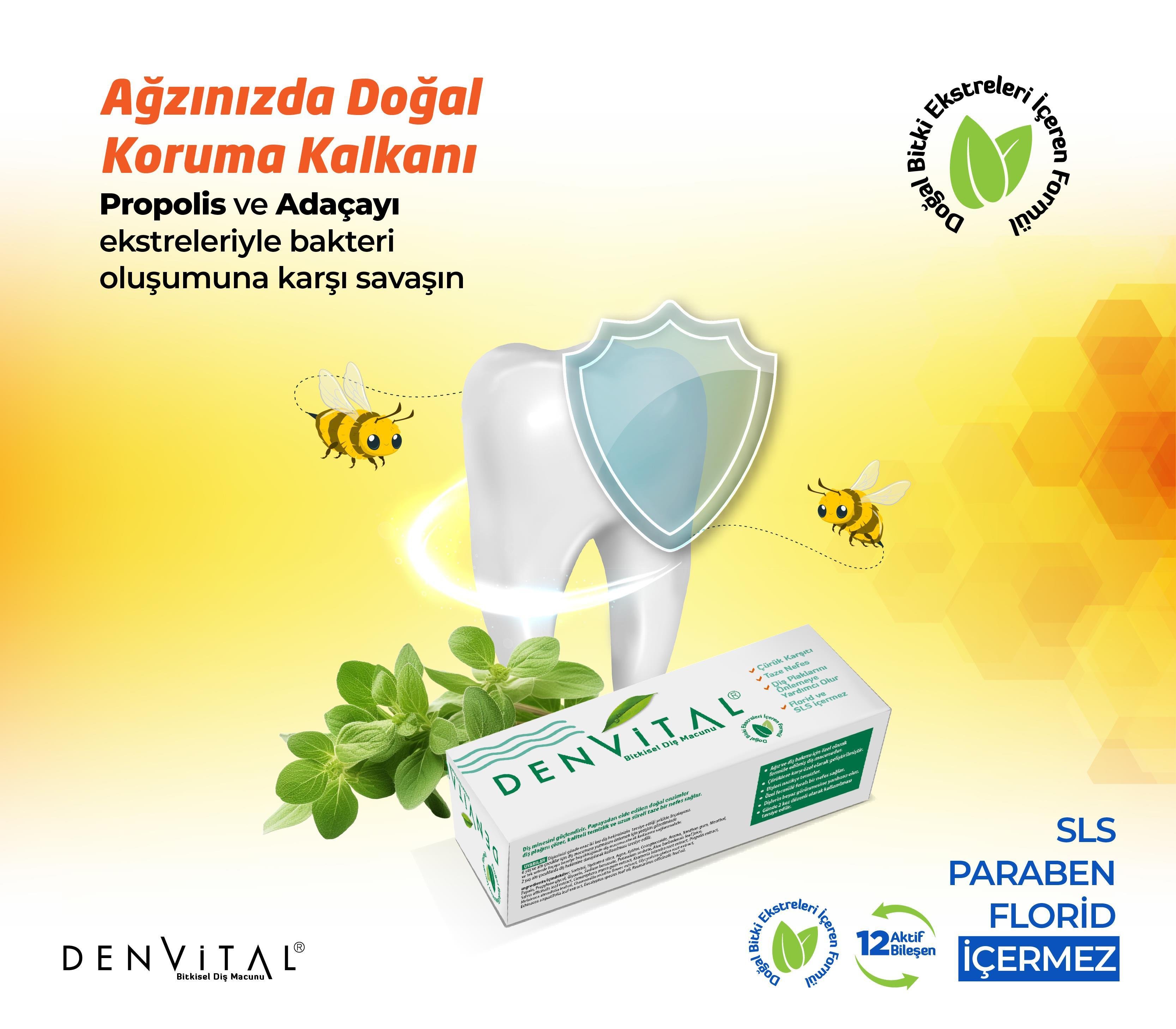 Denvital 12 Bitki Bileşeni Bitkisel Diş Macunu 75 ML
