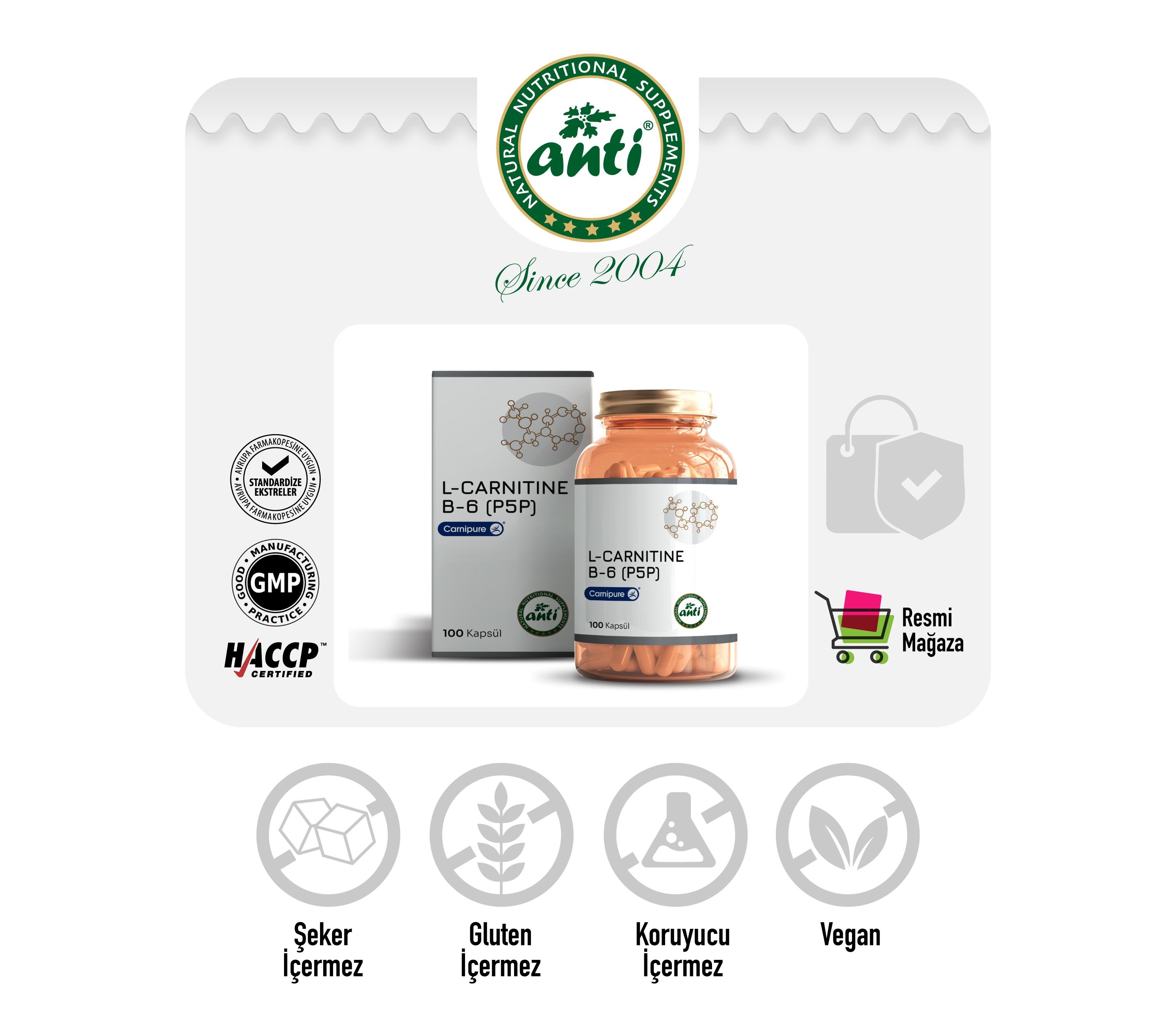 L Carnitine Kapsül (Carnipure) & B6 ( P5P ) 