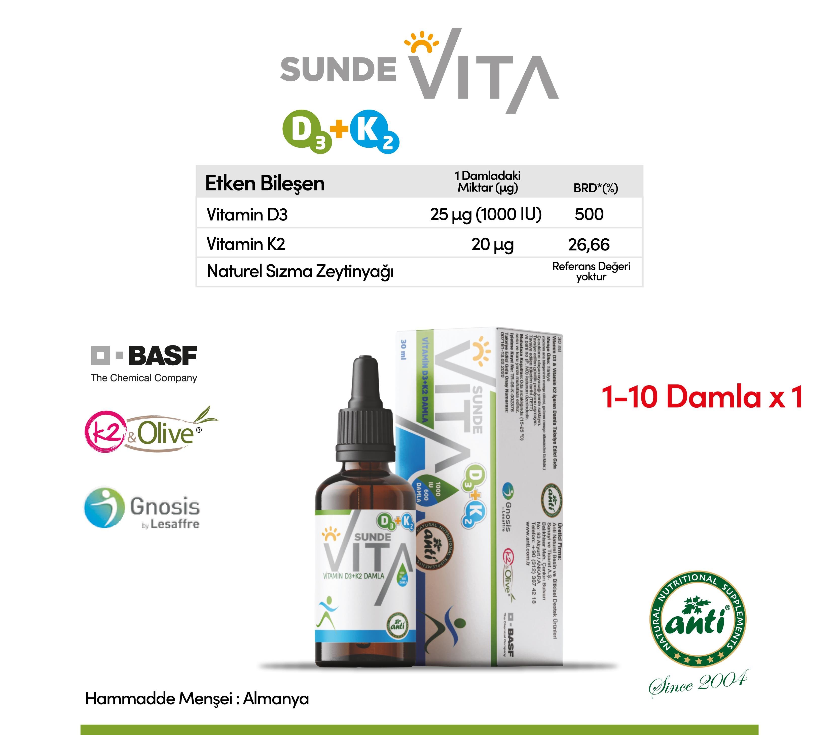 Sunde Vita D3 K2 Damla
