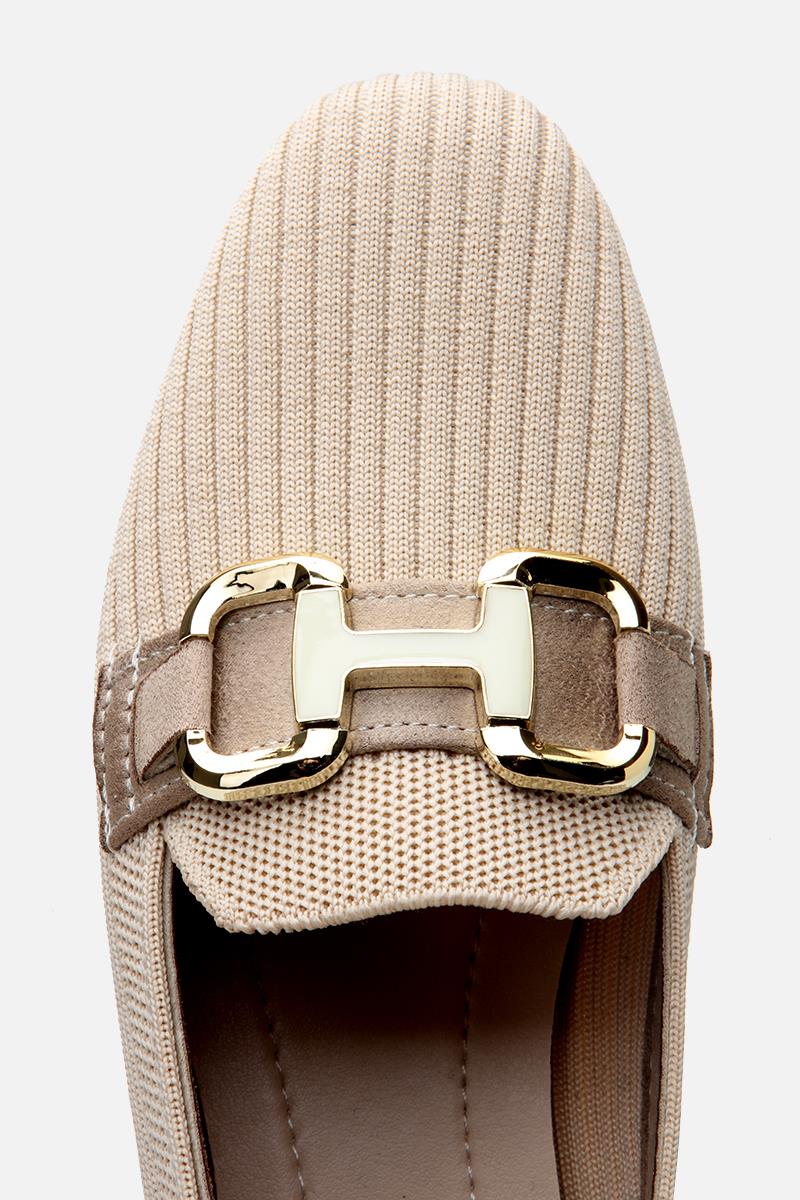 Bej Tokalı Kadın Loafer
