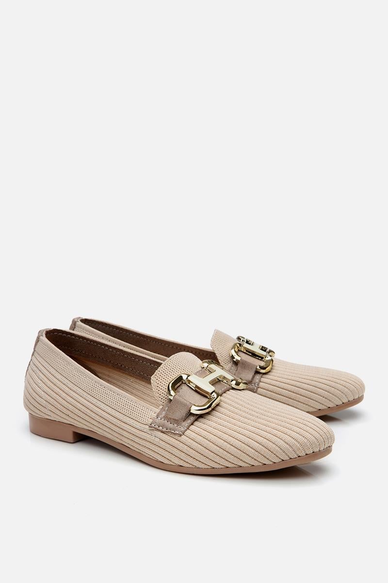 Bej Tokalı Kadın Loafer