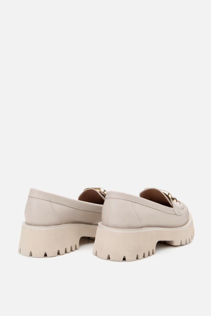 Bej Tokalı Kadın Loafer
