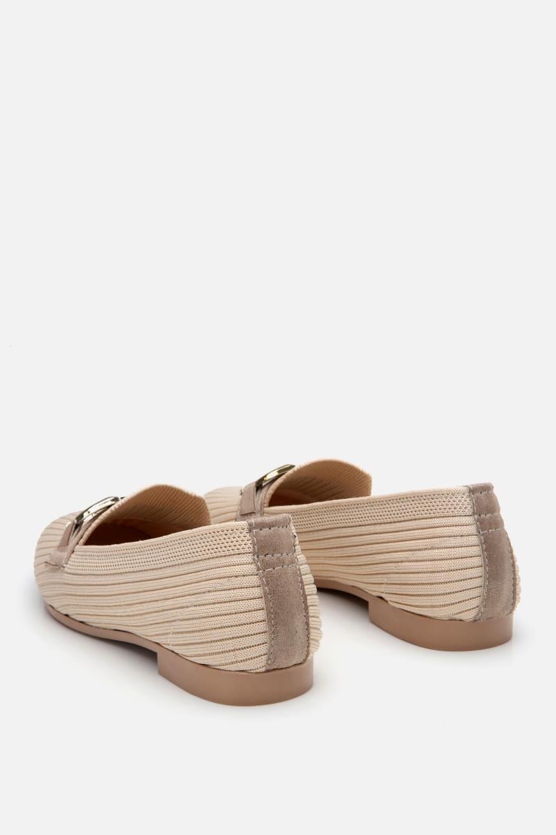 Bej Tokalı Kadın Loafer