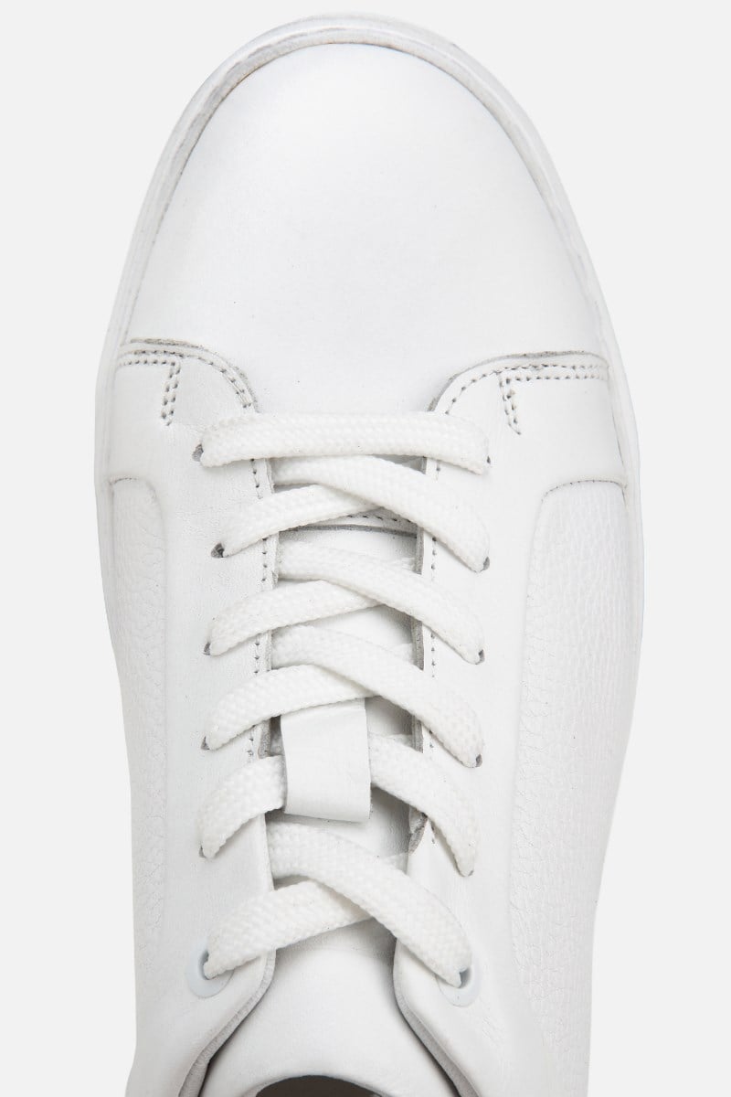 Erkek Beyaz Bağcıklı Kalın Tabanlı Günlük Sneaker