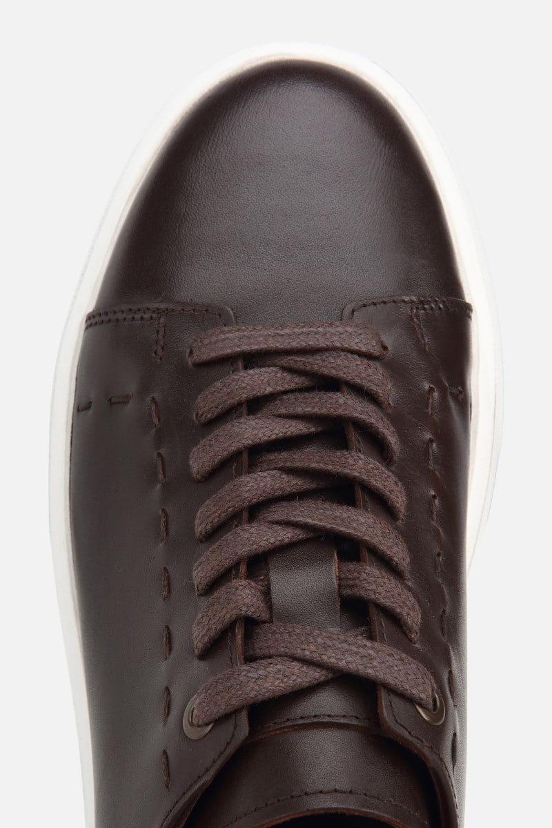 Erkek Kahverengi Bağcıklı Kalın Tabanlı Günlük Sneaker