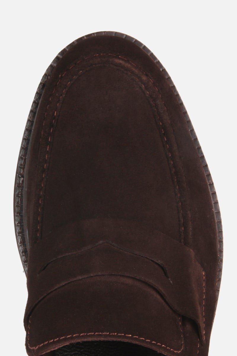 Erkek Kahverengi Süet Deri Modern Loafer